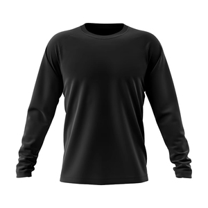 เสื้อยืดแขนยาวผู้ชาย ผ้าฝ้ายถัก 100% สีพื้น ปักโลโก้ได้ ระบายอากาศ แห้งเร็ว สไตล์ลำลอง สตรีทแวร์ ไซส์ใหญ่ - Product Image 2