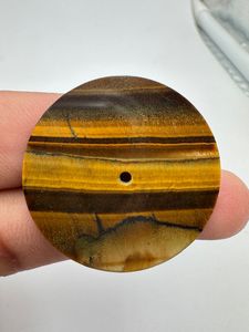 หน้าปัดนาฬิกาไทเกอร์อายธรรมชาติ ด้านหลังแบน ขนาด 34 มม. หนา 0.6 มม. ขัดเงาด้านเดียว - Product Image 5