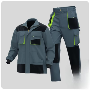 Conjunto de Chaqueta y Pantalones de Trabajo de Poliéster para Hombre, Color Negro y Gris, Resistente a la Abrasión, para Todas las Temporadas, Uso Profesional - Product Image 4