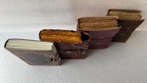 Leather Journal Deckle Edge Handmade Paper Vintage <b>Notebook</b> Assorted Designs Handcrafted Diary Writing Sketchbook Gift <b>Set</b> - Product Image 4