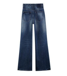Jean en denim droit respirant à pois unis pour femme, taille mi-haute, style décontracté vintage - Product Image 2