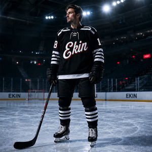 Maillot de football personnalisé Ekin Impex, rayures bleues et blanches classiques, équipe allemande, respirant, anti-humidité, entièrement sublimé - Product Image 3