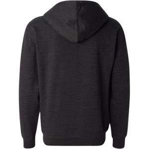 Sweat à capuche zippé pour homme ITC (SS4500Z) Charcoal-L Enzyme Washed 3D Embroidery Dye Acid Washed Hoodies - Product Image 2