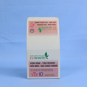 Boîte de papier à fermeture pliante ivoire écologique pour emballage durable avec logo en relief pour cosmétiques - Product Image 1