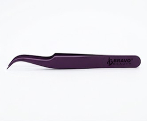 แหนบถอนขนตามืออาชีพสีดำแหนบถอนขนตาสีม่วงแบบสแตนเลสกันลื่น - Product Image 3