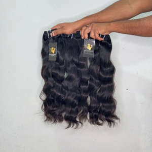 Mèches de cheveux ondulés bruts indiens, Fournisseurs de cheveux bruts non traités du Temple du Cambodge, Mèches de cheveux brésiliens - Product Image 2