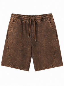 Latest Design Solid <b>Elastic</b> Waist 100% Cotton Casual Shorts Made in Pakistan Street Style Wholesale Custom - Product Image 2