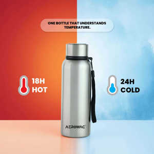 Silver Stainless Steel Vacuum Insulated Thermal Water Bottle Reusable <b>Metal</b> Hydration Flask Leakproof Double Wall Canteen - Product Image 4