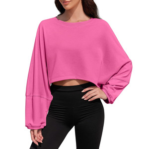 Women Tie Dye Cropped Hooded Sweatshirt Long Sleeve Fleece <b>Rainbow</b> Pattern Casual Spring Wear - Product Image 4