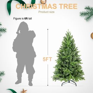 Albero di Natale Artificiale Verde Abete Sottile Pre-Illuminato da 1,5 m, Realistico e Decorato - Product Image 2