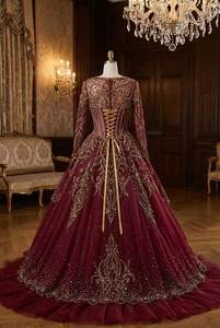 Vestidos de Noche Formales con Cuentas Personalizados OEM, Vestido de Fiesta de Tul con Bordado de Perlas Hecho a Mano de Lujo para Mujer, Proveedor al por Mayor de Alta Calidad - Product Image 2