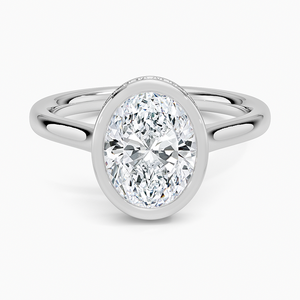Bague SOJ 024 en argent 925, coupe ovale, avec halo caché Luna, pour fiançailles et mariage, en moissanite 2 carats couleur D VVS1 certifiée GRA, en promotion à prix réduit - Product Image 1