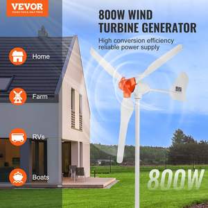 Kit de generador de turbina eólica de 800W y 12V, controlador MPPT, Dirección de Barlovento ajustable, velocidad del viento de arranque de 2,5 m/s para vehículos recreativos de granja doméstica - Product Image 2