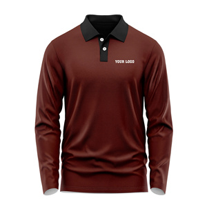 Polo à manches longues uni avec service de personnalisation du logo, coupe confortable, look professionnel pour uniformes d'entreprise, vêtements d'équipe - Product Image 2