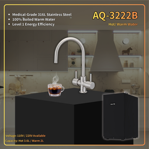 Distributeur d'eau chaude et froide sous comptoir AQUATEK AQ-3222B en acier inoxydable, électrique, 3,6 L eau chaude, 2 L eau froide, usage domestique - Product Image 1