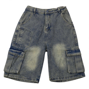 Pantalones Cortos de Mezclilla Rectos Bordados Drain Sports DS-MDS-1107, Logotipo Personalizado, Ropa Transpirable de Algodón, OEM, Exportación de Pakistán - Product Image 4