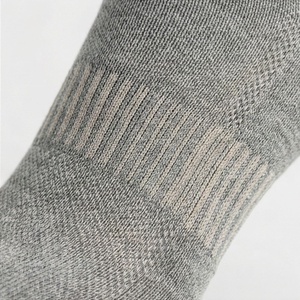 Crew Socks Solid Gray 100% Cotton Breathable Knitted for Daily Casual Wear Autumn Season Adults Standard Thickness - Product Image 5