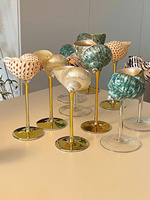 Copa de Vino Artesanal de Concha Marina, Decoración para el Hogar Inspirada en el Océano y Artículo de Regalo - Macy