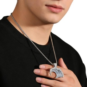 Pendentif Aigle Plaqué Or avec Moissanite, Collier Hip Hop pour Homme, Style Quotidien, Collier Force et Liberté - Product Image 2