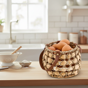 Paniers en osier avec poignée, petit et grand panier de rangement en osier naturel pour les œufs, l'organisation de la cuisine et de la maison - Product Image 4