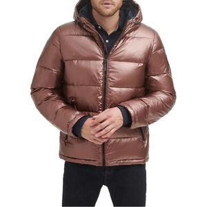 Chaqueta Acolchada Personalizada para Hombre, Nueva Llegada, Chaqueta de Invierno de Cuero Impermeable de Alta Calidad, Capucha de Piel de Oveja, Chaqueta Acolchada Transpirable para Hombre - Product Image 1
