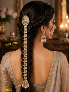 Luxury Bridal Hair Choti Traditional <b>Braid</b> Hair <b>Accessory</b> Pearl Stone Wedding Hair Ornament for Women Party Wear - Product Image 2