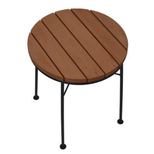 Mesa de Centro Redonda de Madera con Estructura Metálica, Base de Forma Única, Mueble de Salón, Mesa Auxiliar, Excelente Precio - Product Image 2