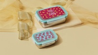 Cooker king — boîte à Lunch personnalisable en acier inoxydable, avec Logo et couleur personnalisés, de haute qualité, moderne et colorée, avec un chiffon imprimé, 1/6