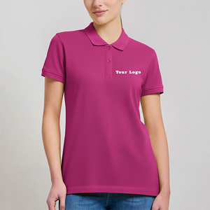 Polo femme en coton et polyester avec logo brodé personnalisé, coupe classique, manches courtes, col boutonné, pull-over - Product Image 4