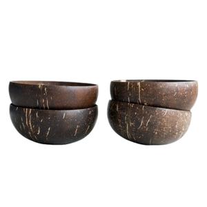 Bols à salade en coque de noix de coco biologique avec ensemble de cuillères, motif rond, vente en gros, logo personnalisé, prix bas, fabriqué au Vietnam - Product Image 1