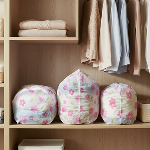 ชุดถุงซักผ้าตาข่ายรูปสี่เหลี่ยมผืนผ้าลายกระต่ายสีชมพูเล็ก 3 ชิ้น พร้อมซิป ทนทาน พับเก็บได้ ทำจากโพลีเอสเตอร์ สำหรับปกป้องเสื้อผ้า - Product Image 5