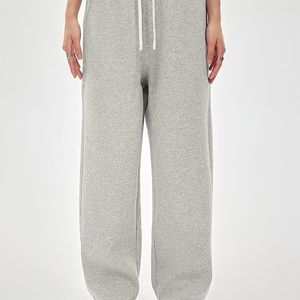 Pantalon de jogging ample pour homme de qualité supérieure, taille mi-haute avec cordon de serrage, en polyester et coton, gris décontracté - Product Image 5