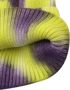 Gorro de lana para mujer, estilo tie-dye, con flecos a rayas y punta puntiaguda, cálido, para otoño e invierno, ideal para viajes y actividades al aire libre. - Product Image 4