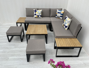 SF00102 Luxury Modern Acacia Wood L-<b>Sectional</b> <b>Outdoor</b> Sofa Set for Hotels Garden Patio Villa Poolside Living Room with <b>Cushion</b> - Product Image 2