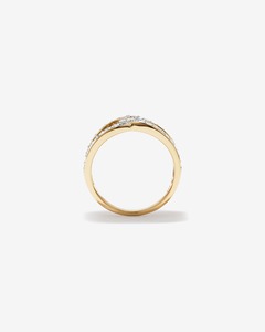 Anillo de cóctel Roy Diamond de oro amarillo de 18 quilates con diamantes pavé en varias filas, certificado por IGI, anillo de lujo, joyería fina - Product Image 3