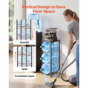Support robuste à 4 niveaux pour 3 bouteilles d'eau, étagère de rangement pour bouteilles de 3 à 5 gallons, organisateur pour la cuisine - Product Image 3