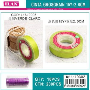 Ruban gros-grain vert clair Ilan 15Y 2,0 cm pour travaux manuels et décorations - Product Image 3