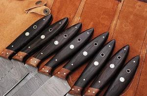 Handmade High Quality 8-Piece Damascus Pattern Chef <b>Knives</b> with Customized Handle For Multi-Purpose and Eco-Friendly - Product Image 3