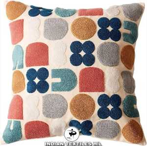 Funda de Cojín Abstracta con Diseño Tufted, Color Blanco Boho, Decorativa para el Hogar, 45*45cm, Cuadrada, Ecológica, Personalizable, OEM, Venta al Por Mayor - Product Image 1