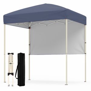 6 X 4 FT Easy Setup Folding Pop up <b>Tent</b> Outdoor Sun Shelter with 1 Half Sidewall for <b>Canopy</b> Use - Product Image 1