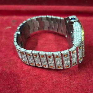 Montre sport multifonctionnelle pour homme, best-seller, quartz, acier inoxydable, verre saphir, affichage du calendrier, moissanite VVS - Product Image 1