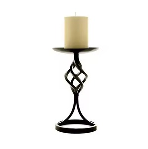 Matte Black Durable <b>Tall</b>/Large Wedding Dinner Taper Candle Stand Set 6 Aluminum Handmade Embossed Candle Holders for Home - Product Image 2