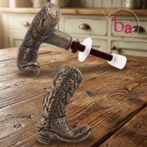 Ba Rustic Zinc Alloy Cowboy <b>Boot</b> Cabinet Knob Novelty Shape Durable Furniture Handle - Product Image 3