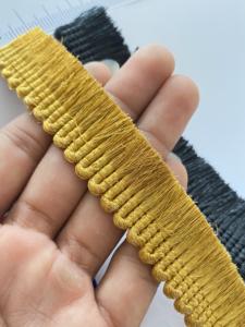 Frange à pompons décorative dorée de 45 mm en polyester Fengdai pour housses de coussin et garnitures de rideaux – Vente en gros - Product Image 3