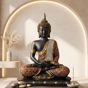 Wholesale Premium Resin Handmade <b>Religious</b> Meditating Buddha <b>Statue</b> Stick Incense White Buddha Home Decor Tabletop Showpiece - Product Image 2