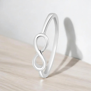 Anillo de Plata de Ley 925 con Nudo Infinito de Amistad, Joyería Minimalista para Mujer, Regalo de San Valentín para Damas de Honor - Product Image 3