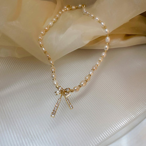 Collier de perles baroques d'eau douce, nouveau collier de clavicule carré, bijoux élégants, collier de perles d'eau douce - Product Image 2