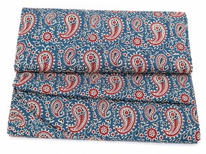 100% Cotton 115GSM Woven Eco-Friendly Paisley Hand Block Print Poplin Fabric 40S40S Plain Weave Dresses Shirts Home Girls Bags - Product Image 1