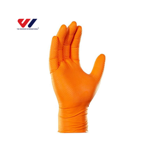 Gants en nitrile orange résistants aux produits chimiques et à l'huile, à texture diamantée en relief, de qualité supérieure, 8 mil, pour mécaniciens - Product Image 3