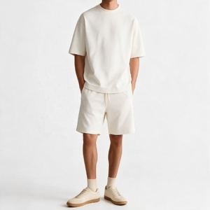 Men's Oversized White Spandex/<b>Polyester</b> <b>T</b>-<b>Shirt</b> O-Neck Short Sleeve Minimalist Front Sporty Breathable Jersey Plain Dyed Regular - Product Image 3